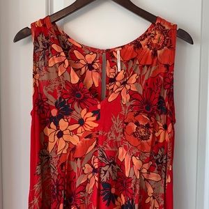 Free People flower dress with button clasp detail in back